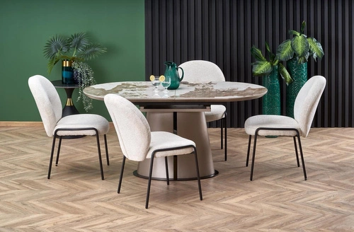 Skládací stůl Bonnel, béžový mramor