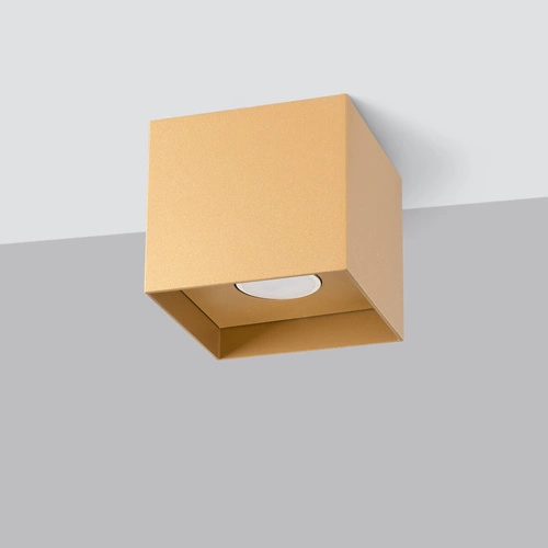 Stropní svítidlo HATI zlaté minimalistické čtvercové do obýváku a kuchyně SOLLUX LIGHTING