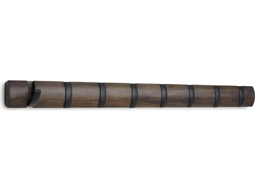 Nástěnný věšák do předsíně Flip Umbra dřevěný moderní s 8 háčky hnědý