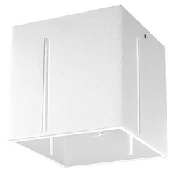 Stropní svítidlo čtvercové bílé moderní do obýváku a kuchyně PIXAR Sollux hliník 10x10 cm