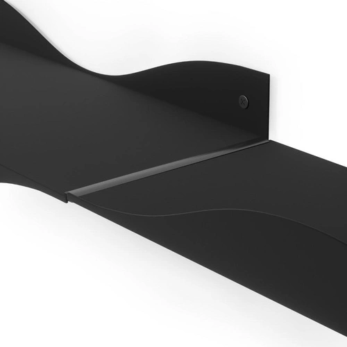 Sada 2 moderních černých kovových nástěnných polic Surf do obýváku Umbra