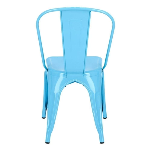 Kovová jídelní židle Paris modrá ve stylu Tolix do kuchyně a jídelny industriální D2.DESIGN