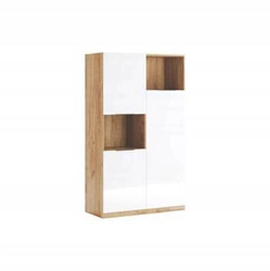 Knihovna Tissa bílý lesk dub craft moderní do obýváku a ložnice 160 cm