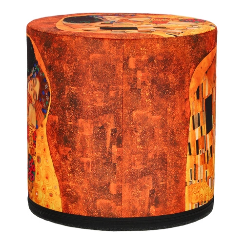 Kulatý puf Polibek Intesi béžový moderní do obýváku a ložnice se snímatelným potahem