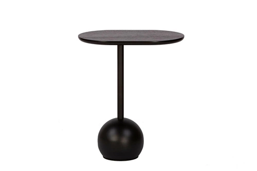 Konferenční stolek Boll kulatý 30 cm ořechová dýha černý moderní loftový do obýváku