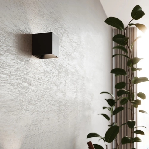 Nástěnné LED svítidlo Luca černé moderní hliníkové IP54 do obýváku i na ven