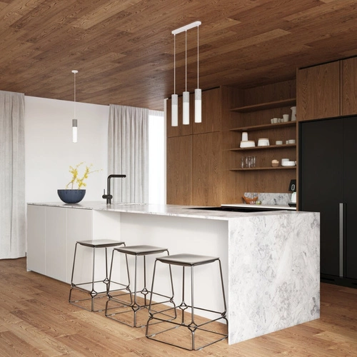 Závěsné svítidlo Borgio 2 bílé moderní do obýváku a nad stůl loftové betonové