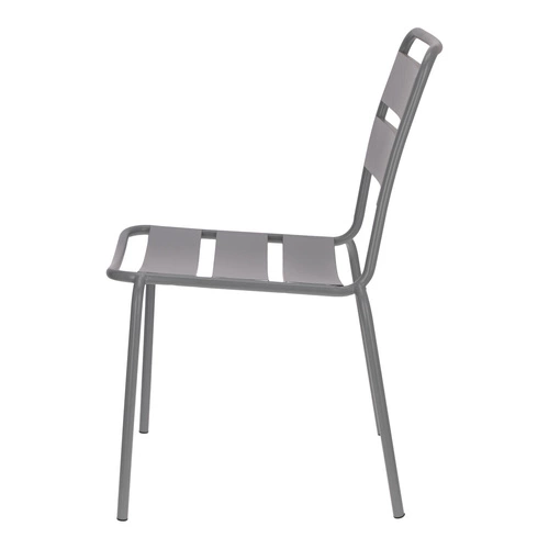 Kovová židle Barco šedá moderní do kuchyně a zahrady Intesi snadné čištění