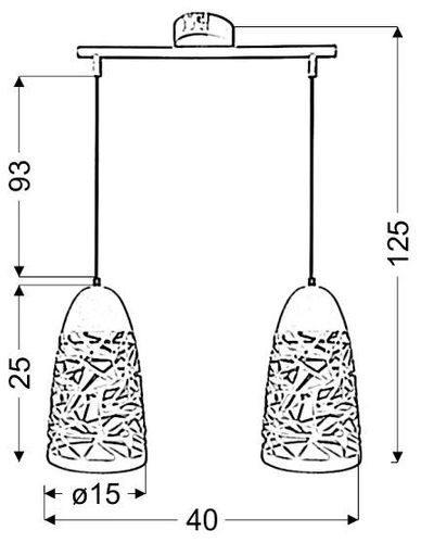 Závěsná lampa Sabrin 2x60W E27 bílá