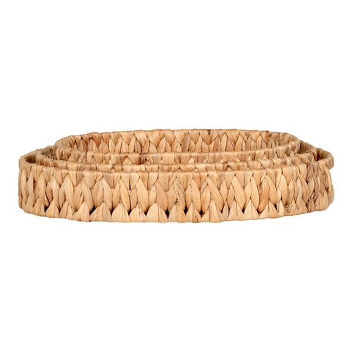 Estoril sada 3 kulatých dekorativních podnosů z vodního hyacintu House Nordic