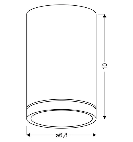 Stropní svítidlo Tuba 1x15W GU10 6,8/10 šedá