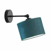 Nástěnné svítidlo glamour TETE LYSNE sametové zelené nastavitelné do obýváku a ložnice 25 cm