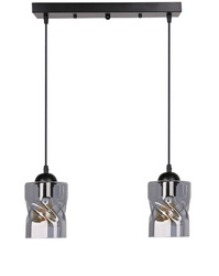 Závěsná lampa Felis černá 2x60W E27 kouřové stínidlo