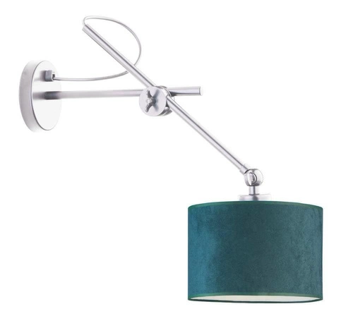 Nástěnné svítidlo HAMILTON VELUR zelený samet moderní do ložnice a obývacího pokoje Lysne