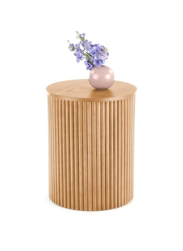 Kulatý konferenční stolek Delar Intesi dřevěný skandinávský malý 40 cm do obýváku