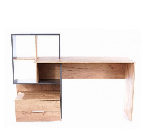 Moderní psací stůl s policemi a zásuvkou Garos 2 dub wotan antracit pro práci a studium