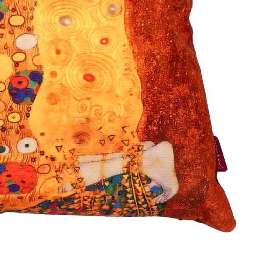 Sametový dekorační polštář Pocałunek Intesi 40x40 zlatý do obýváku antialergenní