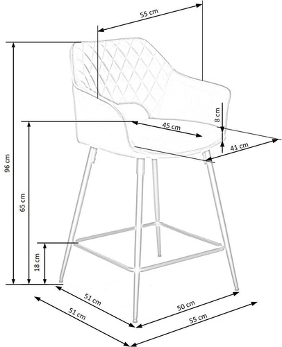 Barová židle Ruban zelená sametová s opěrkou a područkami do kuchyně a jídelny moderní