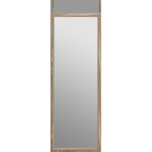 Obdélníkové zrcadlo Firsty na dveře do ložnice nebo předsíně v dřevěném rámu 94x34 cm