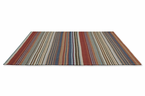 Venkovní moderní koberec Spectro Stripes Teal Sedonia Rust 250x350 na terasu a balkon
