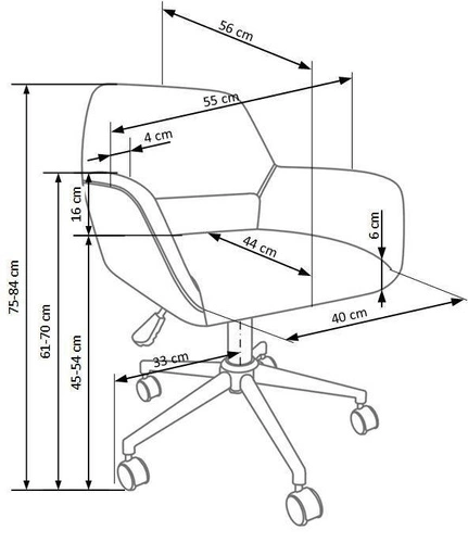 Kancelářské křeslo Tina šedé
