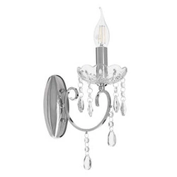 Nástěnné svítidlo Aurora chrom křišťálové v ludvíkovském stylu do obývacího pokoje a jídelny CANDELLUX