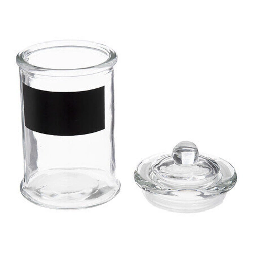 Skleněná nádoba 0,12l s černou etiketou