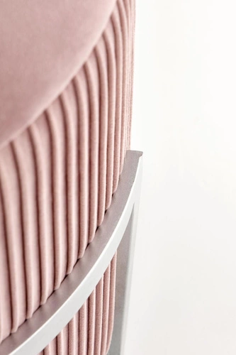 Růžový kulatý sametový taburet Darbi s úložným prostorem do obýváku a ložnice 46 cm