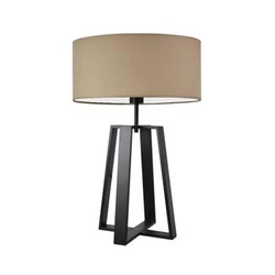 Noční lampička do ložnice Thor moderní béžová s látkovým stínidlem LYSNE vysoká 61 cm