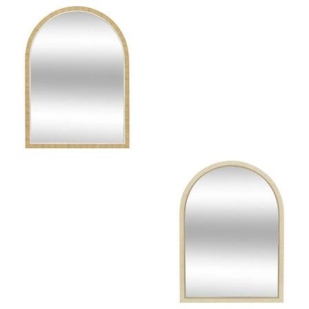 Půlkruhové zrcadlo Thea 55x75 cm světle hnědé na stěnu do předsíně a obýváku Atmosphera