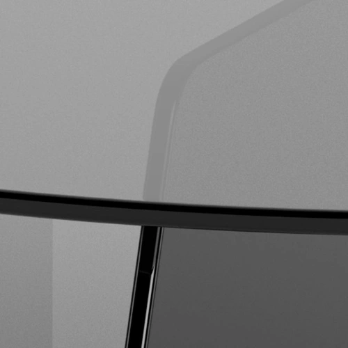 Konferenční stolek Samos 80 cm kulatý kouřové sklo černý moderní