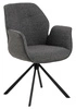 Otočná čalouněná židle Aura Actona do jídelny a obýváku moderní s područkami antracitová