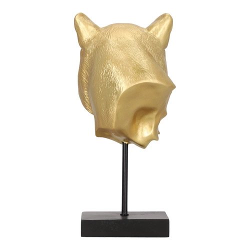 Dekorační soška lev Lion zlatý glamour Atmosphera na černém podstavci do obýváku 35,5 cm