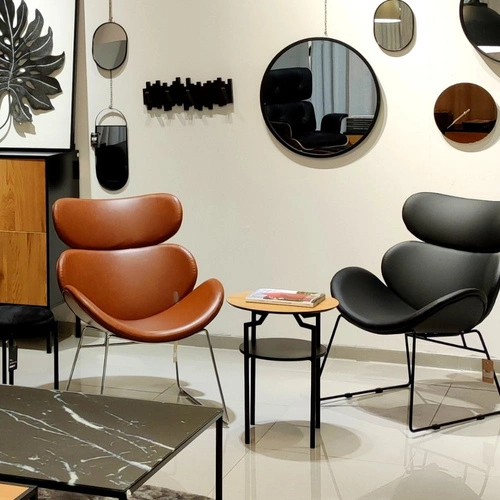 Houpací křeslo Cazar hnědá ekokůže moderní loft vintage do obýváku