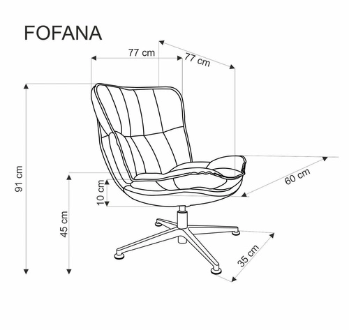 Otočná relaxační křeslo Florens krémová do obýváku moderní látka Intesi