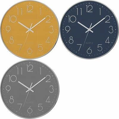 Moderní nástěnné hodiny Laure 30 cm žluté tichý chod do obýváku nebo kanceláře Atmosphera