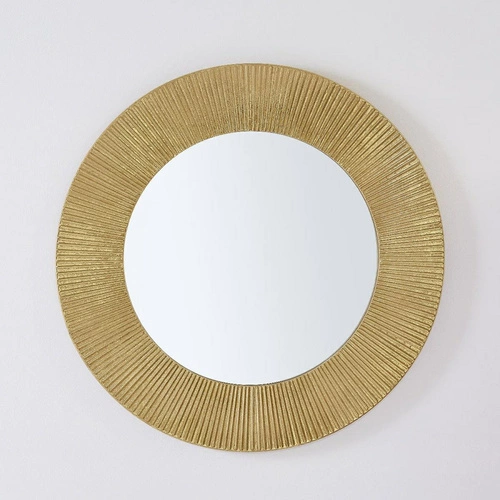 Kulaté zrcadlo Milda 90 cm zlaté glamour v kovovém rámu do obýváku Atmosphera