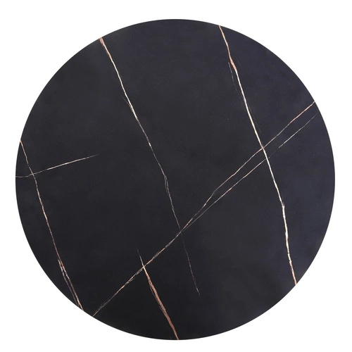 Konferenční stolek Lintica kulatý 80 cm černý mramor moderní loft do obýváku Intesi