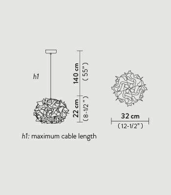 Závěsné svítidlo koule Veli Mini bílá moderní LED do obýváku a jídelny SLAMP