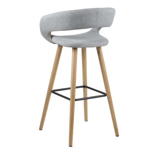 Barová židle Grace Actona čalouněná světle šedá 65 cm s područkami k kuchyňskému ostrůvku