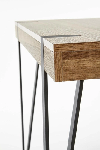 Moderní pracovní stůl se zásuvkou Indorika ořech medový černý loft 110x55 cm Intesi