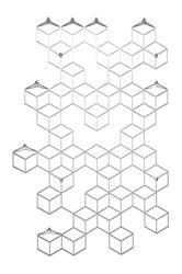 Moderní bílý nástěnný věšák Stiga L POLYHEDRA do předsíně nebo šatny kovový