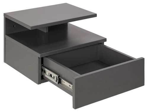 Závěsný noční stolek šedý dřevěný 35 cm se zásuvkou moderní Actona Ashlan