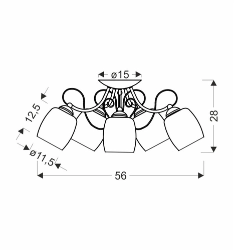 Stropní lustr Amba 5-ramenný klasický bílý do obýváku a jídelny CANDELLUX