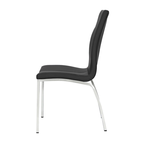 Jídelní židle Asama Actona černá čalouněná ekokůže moderní s kovovými nohami