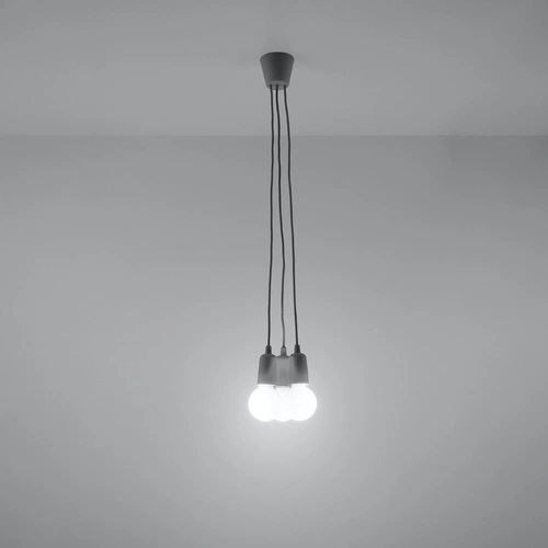 Závěsné svítidlo DIEGO šedé 3bodové nastavitelné moderní do obýváku a kuchyně