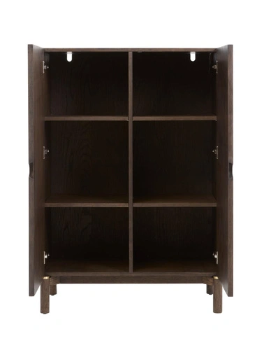 Komoda Arun vysoká 90 cm dřevěná espresso moderní do obývacího pokoje