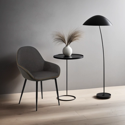 Jídelní židle Candis Actona čalouněná ekokůže šedá glamour na černých nohách