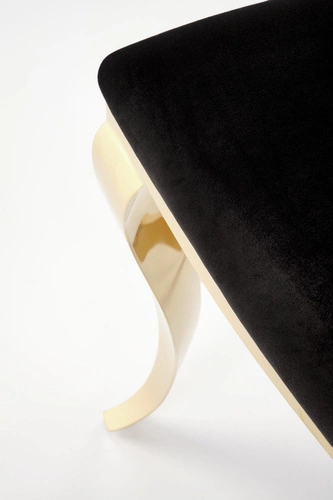 Čalouněná sametová židle Royale černo-zlatá do jídelny moderní glamour Intesi