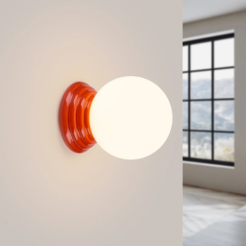 Koupelnové nástěnné svítidlo ZORI koule IP44 oranžové moderní do koupelny